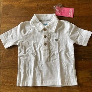 NWT Ruggedbutts White Polo Shirt Size 12-18M